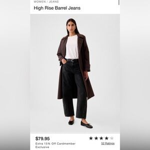 Gap high rise barrel jeans